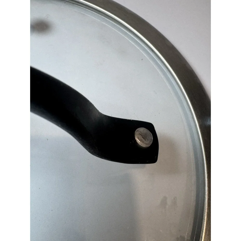Masterclass Premium Cookware Glass Replacement Lid Vented 6.75 inside blk handle